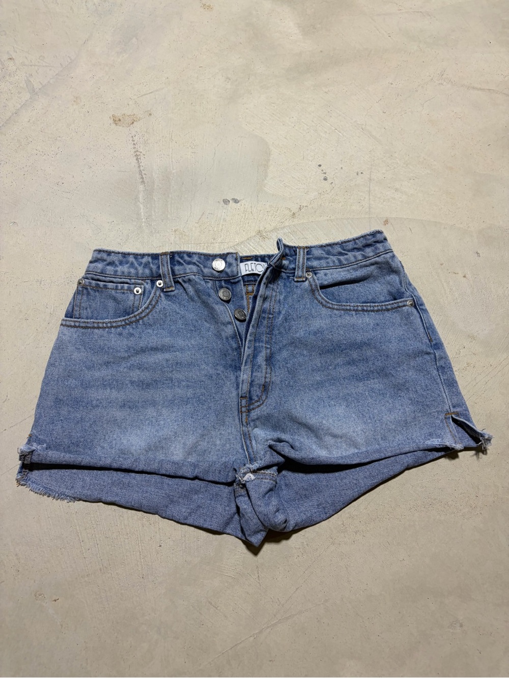 Fletch jojo fletcher Blue Denim Women's Shorts button fly 27